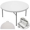 4ft Round Indoor-Outdoor Banquet Folding Table, White