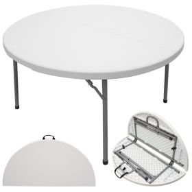 4ft Round Indoor-Outdoor Banquet Folding Table, White