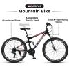 S26206 26" 21-Speed Bicycle for Adult, Front and rear shock absorption, Camping Bicycle, Height Adjustable ,Mountain Bicycle for Roadways, Mountains b