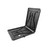 Black Folding Table - 6ft Portable Heavy-Duty Plastic Fold-in-Half Utility Table for Dining and More