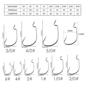 High Carbon Steel Soft Insect Lure Bait Sea Fishing Grouper Narrow Wide Belly Crank Hook Fish Hook (Option: 1.0  10pcs)