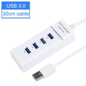 4 Ports 2.0 3.0 USB HUB Splitter High Speed Multi Splitter USB Adapter Expander Cable For Desktop PC Laptop Adapter USB HUB (Color: HUB 3.0 White)