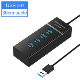4 Ports 2.0 3.0 USB HUB Splitter High Speed Multi Splitter USB Adapter Expander Cable For Desktop PC Laptop Adapter USB HUB (Color: HUB 3.0 Black)