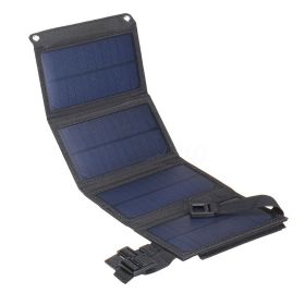 Solar Panel For Travel Foldable Waterproof Portable Plate for Outdoor USB 20W 6W 3W 5V Folding Chargeable for Phone Battery (Color: 20W 5V Black 440 165, Ships From: China)