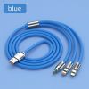 3.3ft 120W 3-In-1 Multi Fast Charging Nylon Braided Cable; USB Charger Cord With 3 Different Ports (Type C/Micro/Lightning)