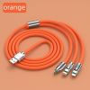 3.3ft 120W 3-In-1 Multi Fast Charging Nylon Braided Cable; USB Charger Cord With 3 Different Ports (Type C/Micro/Lightning)