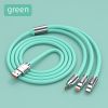 3.3ft 120W 3-In-1 Multi Fast Charging Nylon Braided Cable; USB Charger Cord With 3 Different Ports (Type C/Micro/Lightning)